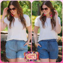 Load image into Gallery viewer, Tinsley Chambray Shorts {Light & Dark}