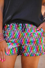 Load image into Gallery viewer, Hot Pink, Mermaid & Confetti Sequin Shorts