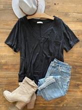 Load image into Gallery viewer, Distressed Boyfriend Vneck tee ~ 2 colors