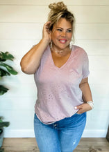 Load image into Gallery viewer, Distressed Boyfriend Vneck tee ~ 2 colors