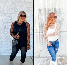 Load image into Gallery viewer, Roxy Lace top ~ Black & White