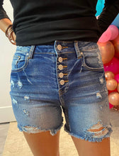 Load image into Gallery viewer, JL Button Fly Denim Shorts

