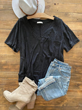 Load image into Gallery viewer, Distressed Boyfriend Vneck tee ~ 2 colors
