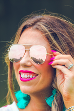 Load image into Gallery viewer, Blair Aviator Sunnies in Gold/Pink
