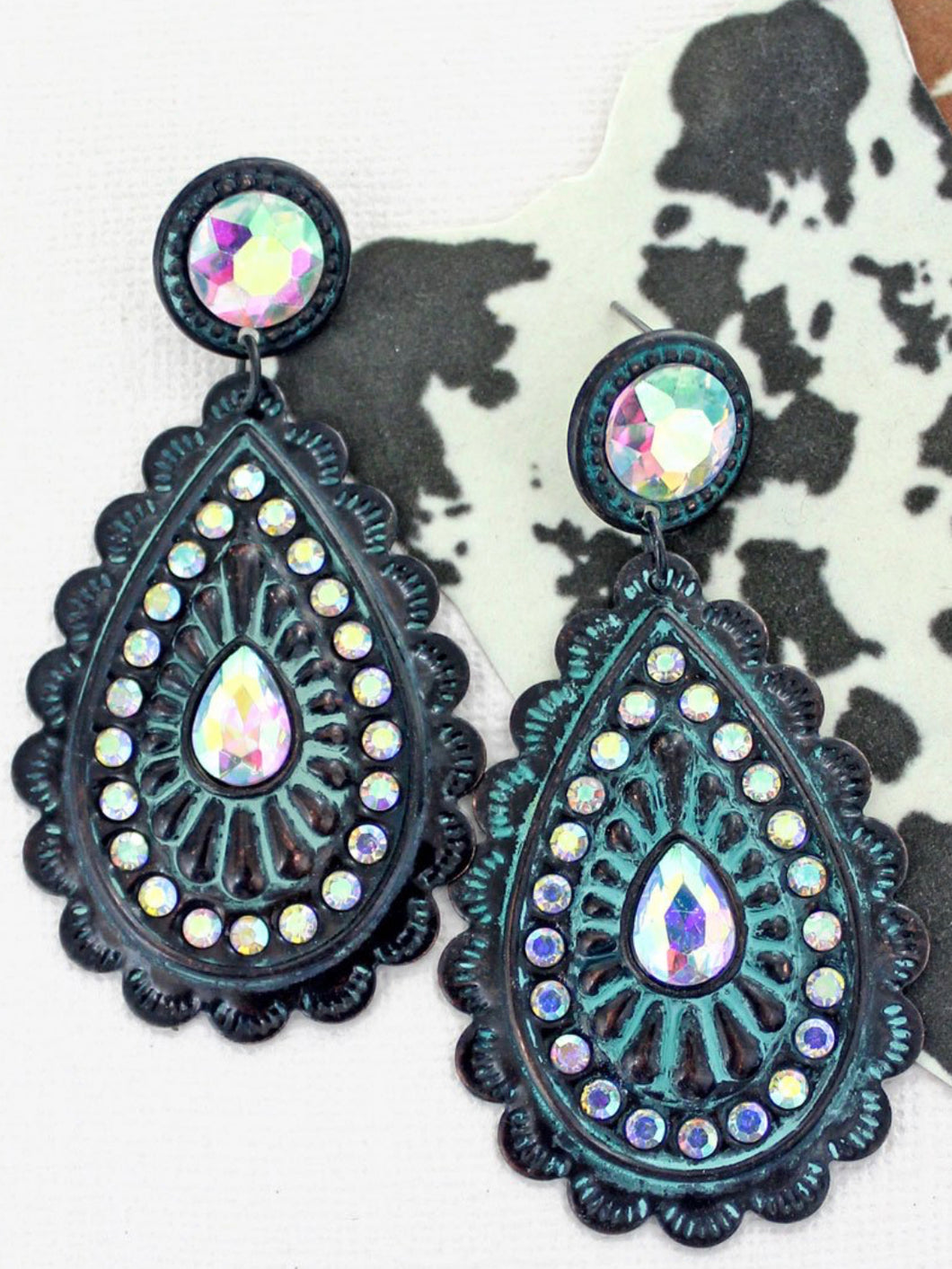 Catarina Teardrop Earrings - Black/Turquoise