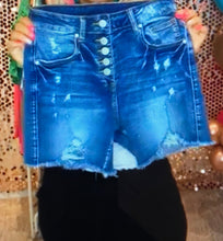 Load image into Gallery viewer, JL Button Fly Denim Shorts
